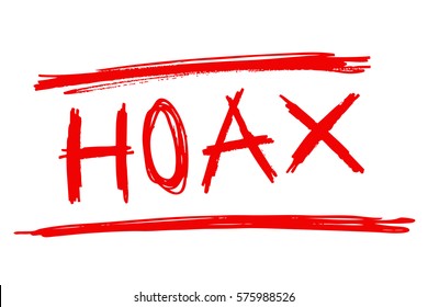 Hoax, Mark for Fake News, isolated on White