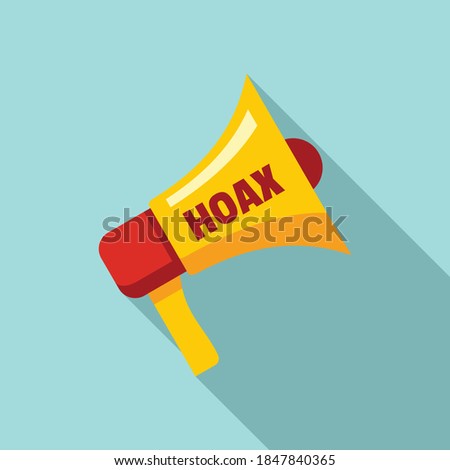 Hoax megaphone icon. Flat illustration of hoax megaphone vector icon for web design
