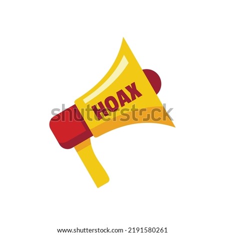 Hoax megaphone icon. Flat illustration of hoax megaphone vector icon isolated on white background