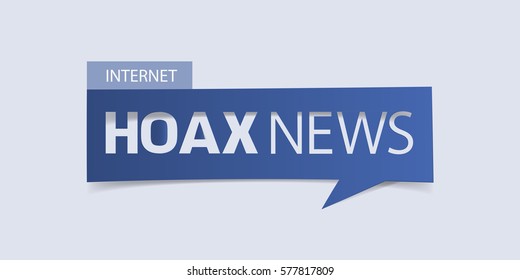 Hoax news banner isolated on light blue background. Banner design template. Vector illustration.