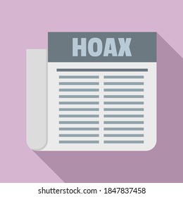 Hoax newspaper icon. Flat illustration of hoax newspaper vector icon for web design
