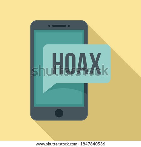 Hoax phone sms icon. Flat illustration of hoax phone sms vector icon for web design