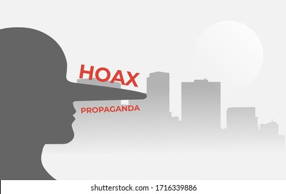 Hoax and propaganda vector concept design. Fake news of political agenda for certain purpose illustration