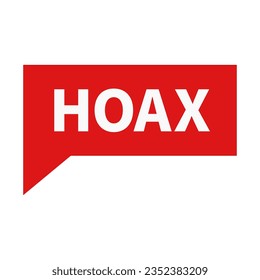 Hoax In Red Color Rectangle Shape For Fake News Information
