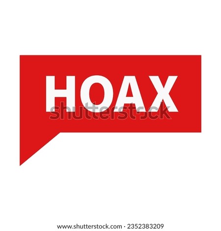 Hoax In Red Color Rectangle Shape For Fake News Information
