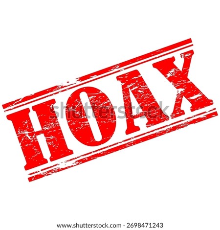 Hoax, red rubber stamp  vector