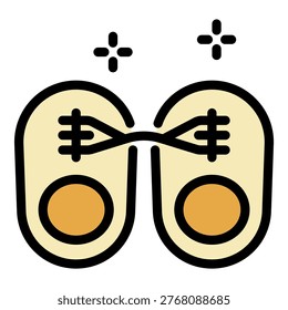 Hoax shoes icon. Outline hoax shoes vector icon color flat isolated