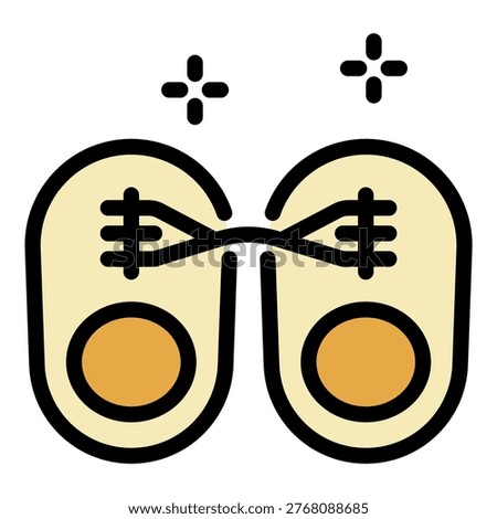 Hoax shoes icon. Outline hoax shoes vector icon color flat isolated