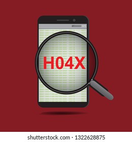 hoax in smartphone and magnifier vector