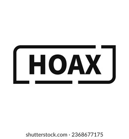 Hoax Stamp In Black Line Rectangle Shape For Fake Information
