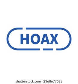 Hoax Stamp In Blue Line Rounded Rectangle Shape For Fake Information
