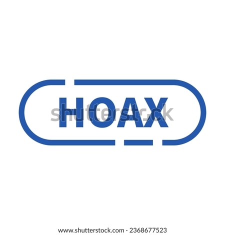 Hoax Stamp In Blue Line Rounded Rectangle Shape For Fake Information
