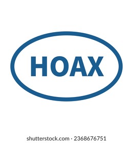 Hoax Stamp In Blue Oval Shape Line For Fake Information
