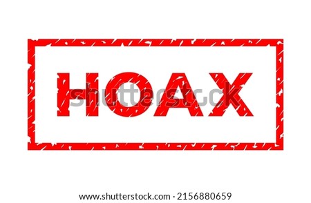 Hoax Stamp Grunge Texture Style Label Vector for Labeling Fraud Myth or Fake News on Internet Press Magazine or Media