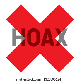 hoax stamp on white background. Sticker or label.