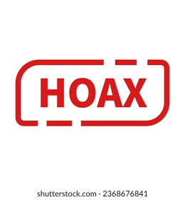 Hoax Stamp In Red Line Rectangle Shape For Fake Information
