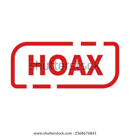Hoax Stamp In Red Line Rectangle Shape For Fake Information
