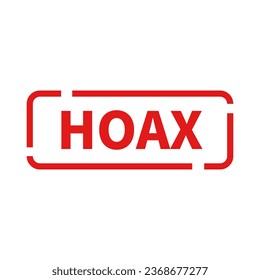 Hoax Stamp In Red Rectangle Shape Line For Fake Information
