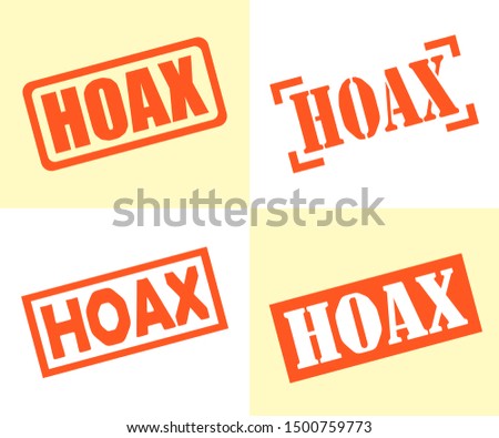Hoax stamp vector set icon Logo illustration and design. An information and news concept element.  Can be used for web and mobile development. Suitable for infographic