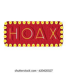 hoax text design in red color. vector illustration