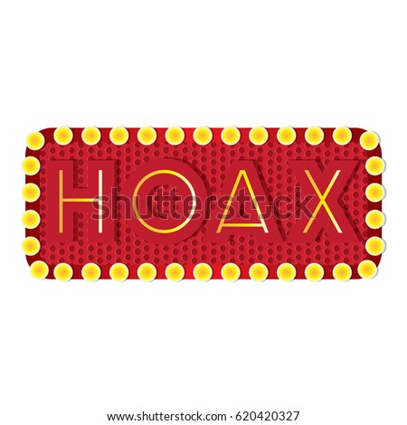 hoax text design in red color. vector illustration