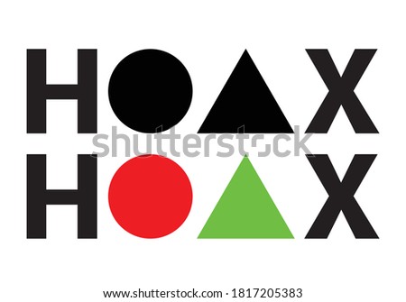 HOAX TYPOGRAPHY with triangle and circle shapes