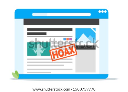 Hoax web page vector illustration and design. An online information and news concept element.  Can be used for web and mobile development. Suitable for infographic