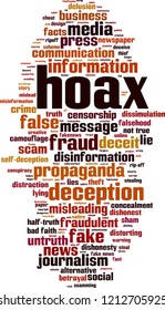 Hoax word cloud concept. Vector illustration