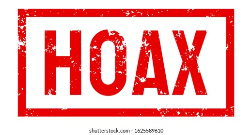 HOAX word text stamp in red color with grunge distressed effect vector isolated on white