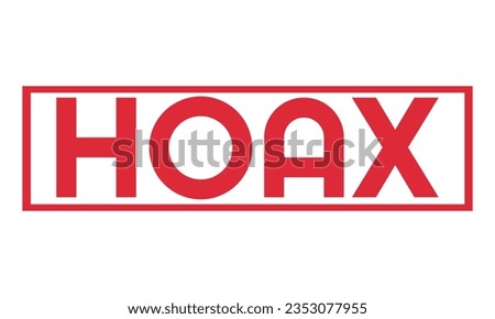 HOAX word text stamp in red color vector isolated on white.