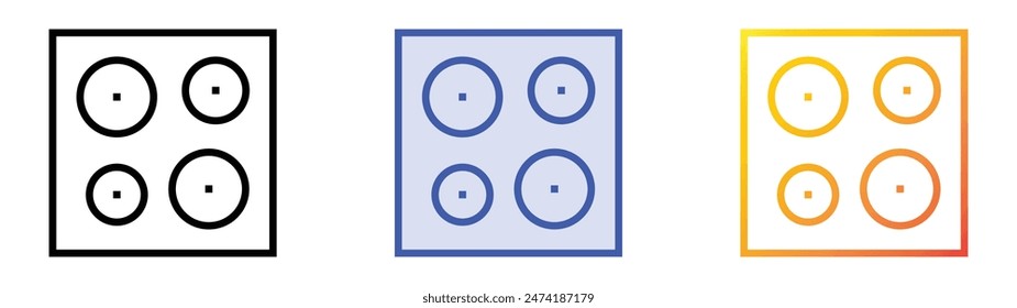 hob icon. Linear, Blue Fill and Gradient Style Design Isolated On White Background