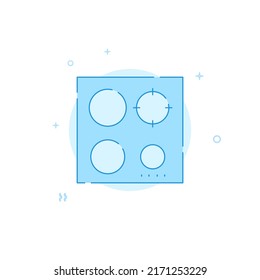 Icono de vector del botón. Ilustración plana. Estilo de línea relleno. Diseño monocromo azul. Trazo editable. Ajustar el peso de la línea.