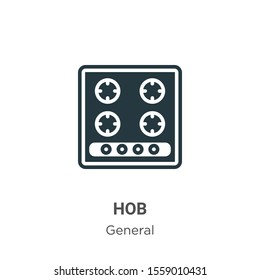 Hob vector icon on white background. Flat vector hob icon symbol sign from modern general collection for mobile concept and web apps design.