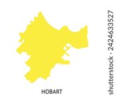 Hobart map. Hand drawn vector illustration