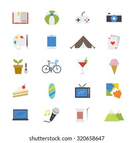 Hobbies and Activities Flat Icons color