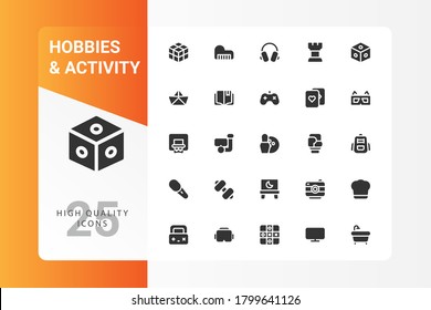 Hobbies Y paquete de iconos de actividad aislado en fondo blanco. para el diseño de su sitio web, logotipo, aplicación, interfaz de usuario. Ilustración gráfica vectorial y trazo editable. EPS 10.
