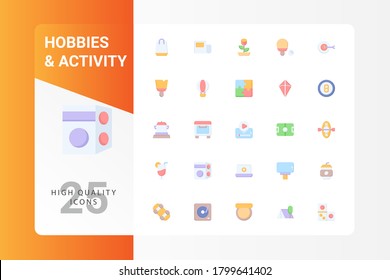Hobbies And Activity icon pack isolated on white background. for your web site design, logo, app, UI. Vector graphics illustration and editable stroke. EPS 10.