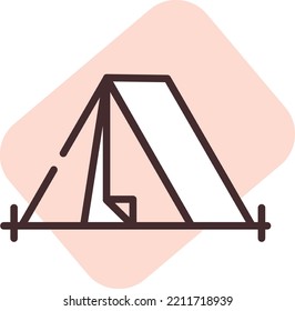 Acampada de aficionados, ilustración, vector sobre fondo blanco.