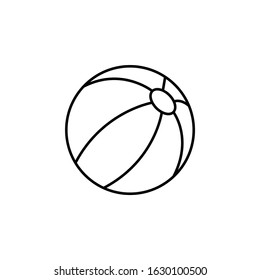 hobbies and free time, beach ball, fun, ball line icon on white background