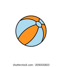 hobbies and free time, beach ball, fun, ball line colored icon. Signs, symbols can be used for web, logo, mobile app, UI, UX