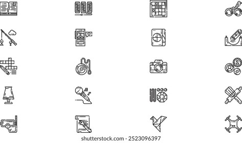 Hobbies free time icons High-Quality Vector Icons Collection with Editable Stroke. Ideal for Professional and Creative Projects.