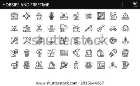 Hobbies and Freetime Leisure Recreation Activity Icons