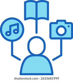 Hobbies Icon Blue Vector Illustration