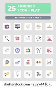 hobbies icon flat style illustration