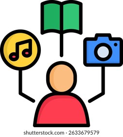 Hobbies Icon Lineal Color Vector Illustration