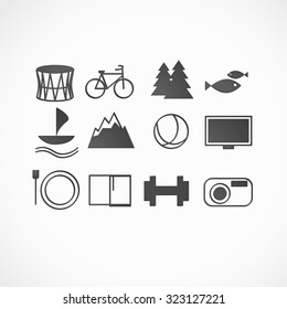 hobbies icon set