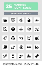 hobbies icon solid style illustration