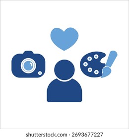 ícones hobbies. ilustração vetor colorido simples