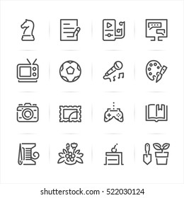 Vector Hobby Icons Editable Stroke Hobbies For Children And Adults