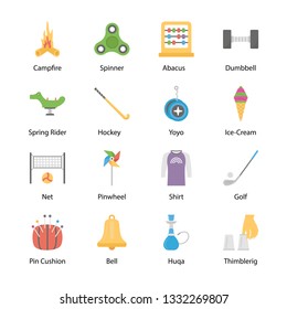 Hobbies and Interest Flat Icons Pack 